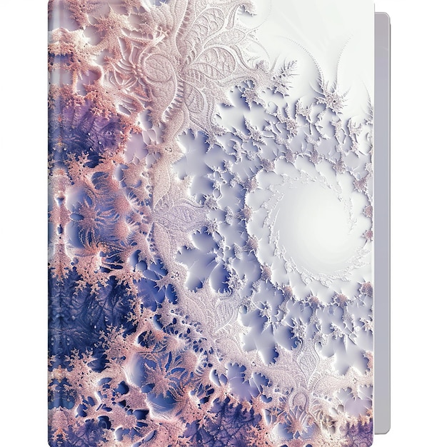 Photo a note book cover design with mandelbrot set white background style row