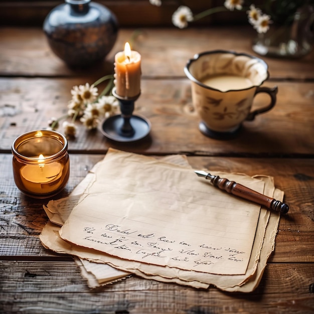 a note on a table with a pen and a pen on it