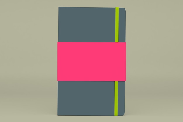 Notebook Front Side Isolated In Yellow Background