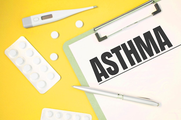 Notebook page with text ASTHMA