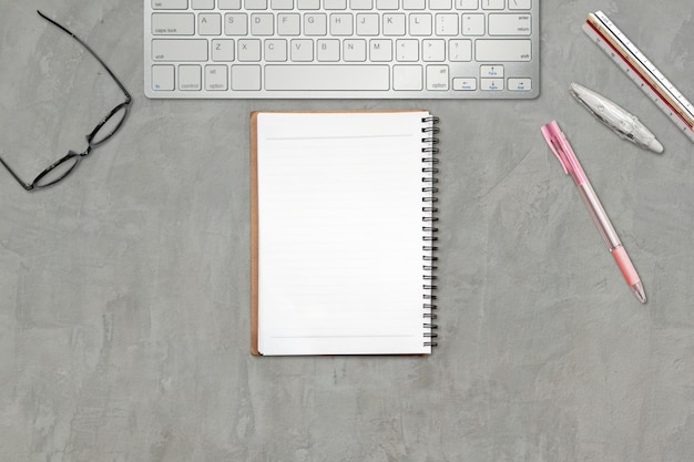 Notebook paper mockup for office workspace