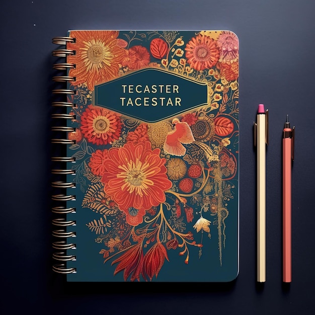 Photo a notebook with a picture of a flower that says  winters on it