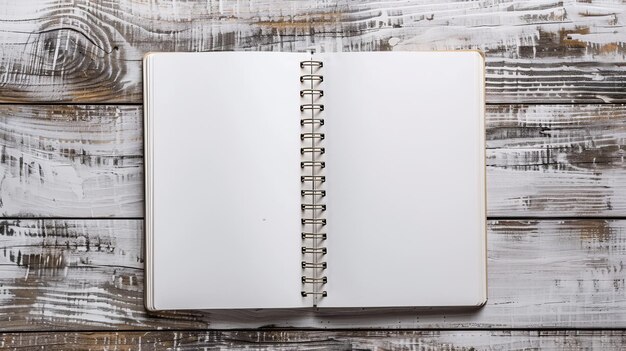 a notebook with a spiral bound notebook on a wooden table