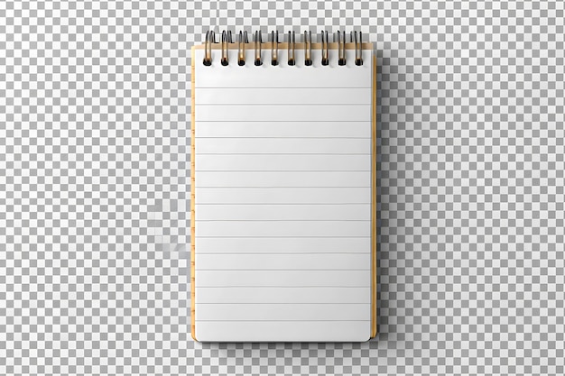 Photo notepad with custom design displayed on transparent background for focus