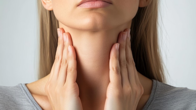 Photo noticeable thyroid gland bulge a visual guide for adults