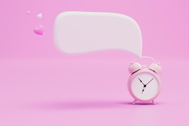 Notification of love correspondence alarm clock and cloud for messages next to hearts