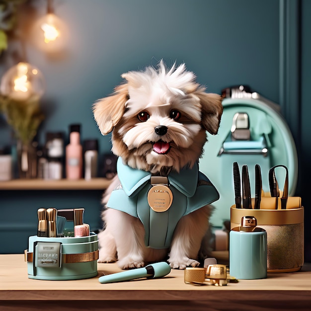 Photo nottle mockup in a stylish pet boutique