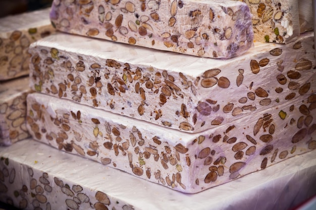 Nougat selling in a french market