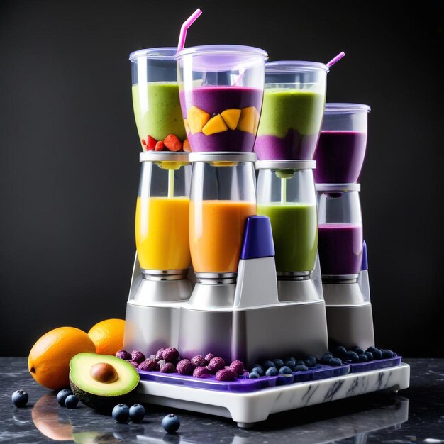 Photo nourishing fruit and vegetable smoothies for a refreshing and healthy lifestyle