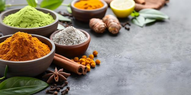 Nourishing Herbal Ingredients for Spa Massage Cinnamon Turmeric Bergamot Mangosteen Concept Spa Massage Herbal Ingredients Nourishing Skincare Aromatherapy Healing Properties