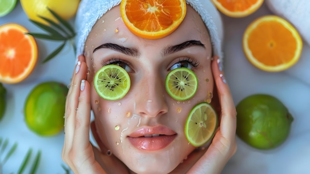 Photo nourishing natural skin care with fruit enzymes for radiant and healthy complexion