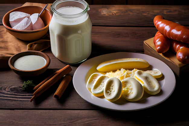 Nourishment Bavarian snack with weiss wurst whit