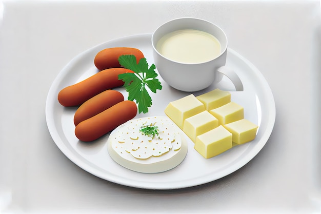 Nourishment Bavarian snack with weiss wurst whit