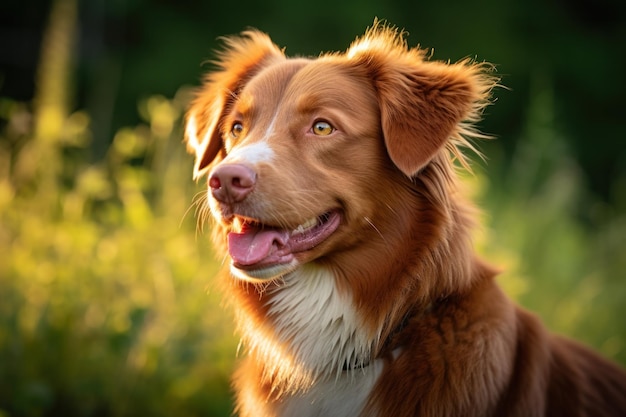 nova scotia duck tolling retriever portrait on a sunny day