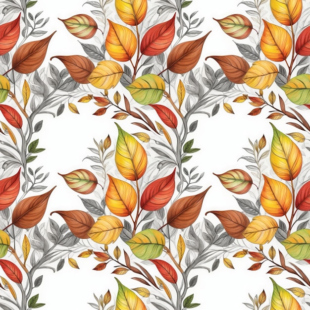 November Nature Patterns Watercolor Leaf Textures and Botanical Backgrounds