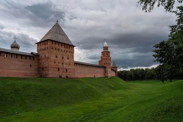 Novgorod Kremlin Knyazhnaya Tower Kokouy Tower Pokrovskaya Tower Veliky Novgorod Russia