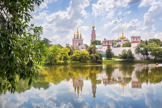 Novodevichy Convent and reflection in the pond Moscow