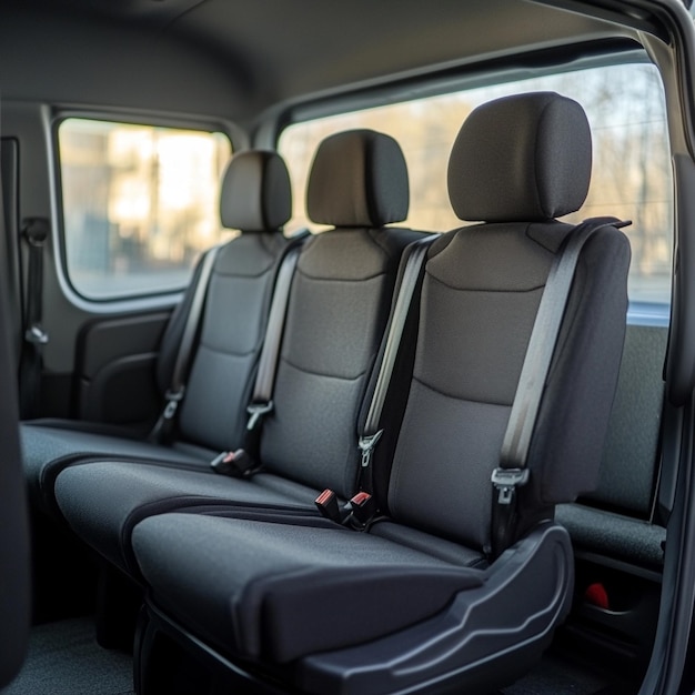 Photo novosibirsk russia july 10 2024 renault masterclean car interior black back seats headrests and belts v 61 job id 7d91716a41944003bb27267e2af7a651