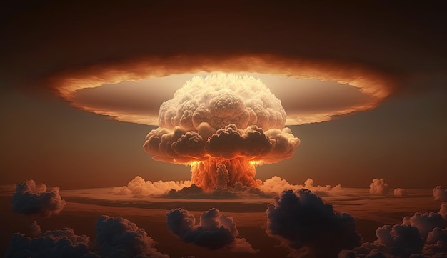 Nuclear explosion above the clouds