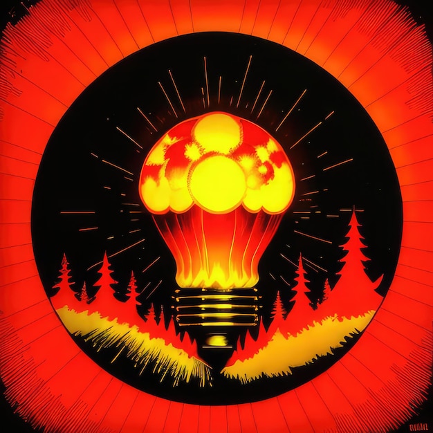 nuclear explosion idea vector