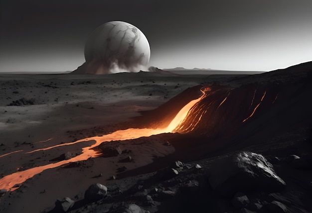 Nuclear Induced Magma Flow Mars with Celestial Observers