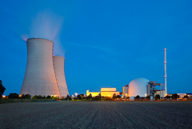 Nuclear Power Station At Night