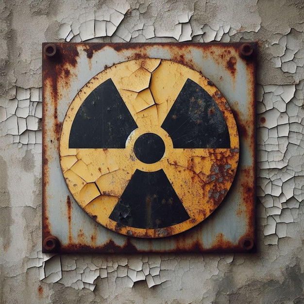 a nuclear sign with the word nuclear on it