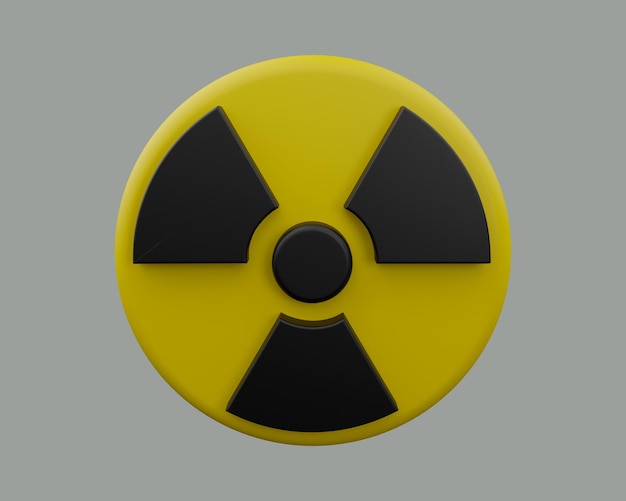 nuclear signal icon. 3d rendering.