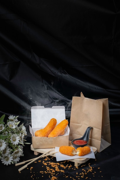 Nuggets, golden fried food, stuffed inside