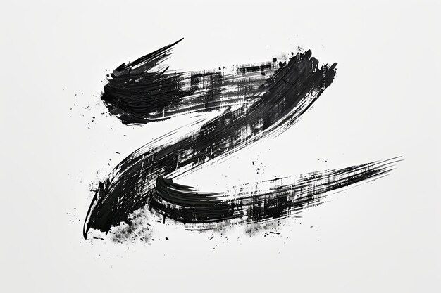 Photo number 2 is written in black ink on a white background brush calligraphy