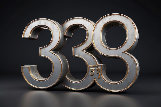 Number 3 3d render