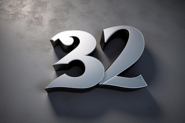 Number 3 3d render