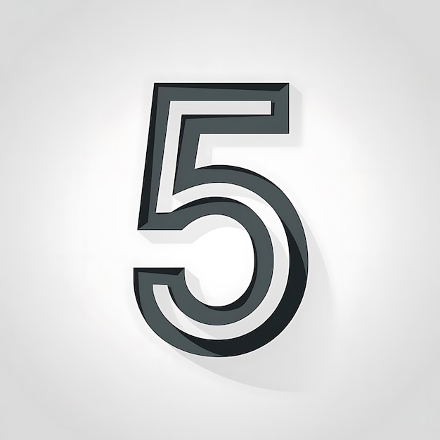 number 5 icon design