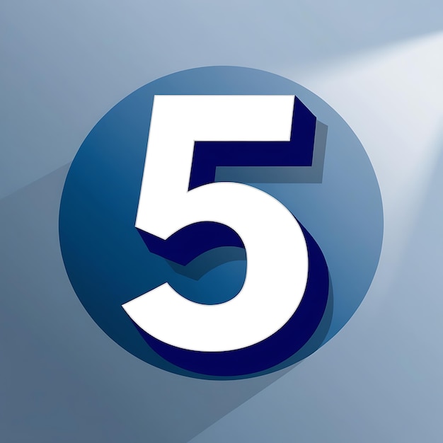 number 5 icon design