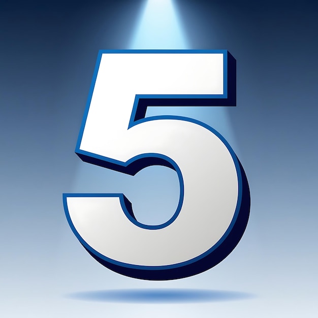 number 5 icon design