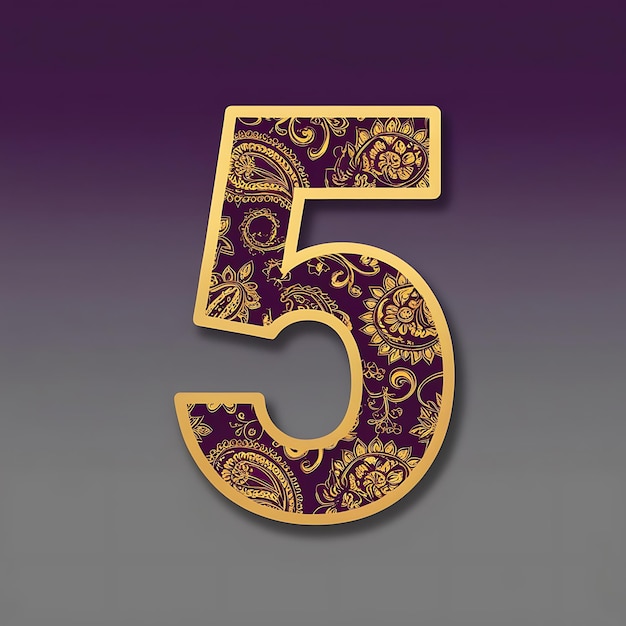 number 5 icon design