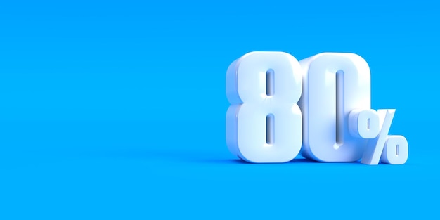 Number 80 percent 3d