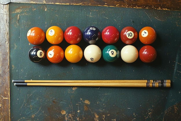 Photo a number of billiard balls with the number 10 on the billiards