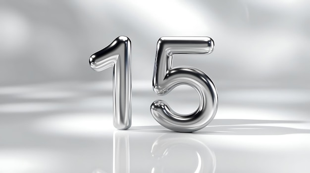 Number collection with 3d silver style