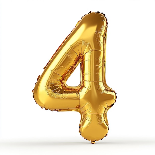 a number from a gold balloon with a white background