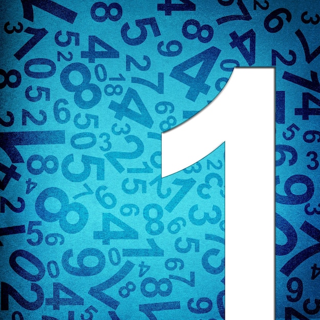 Number One on fabric texture background