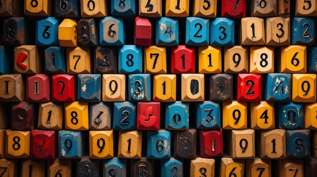 Number wood block cubes for learning Mathematic