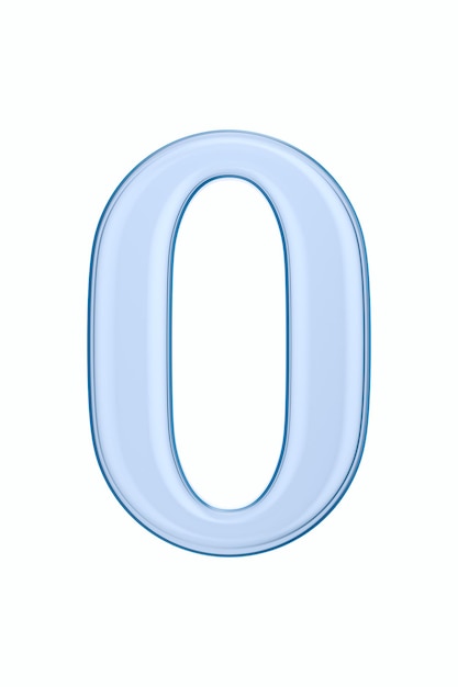 Number zero on white background Isolated 3D illustration