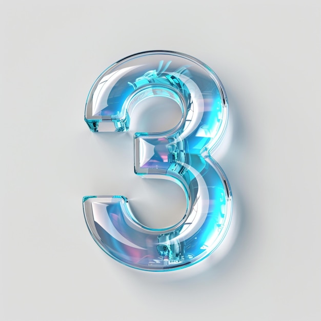 Numerical Number Three in Creative Digital Art Style