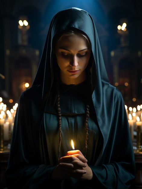 Photo nun a member of a religious community leading a nun39s life member of a religious community praying to god and jesus christ faith religion bible monastery laurel church mother sister nun