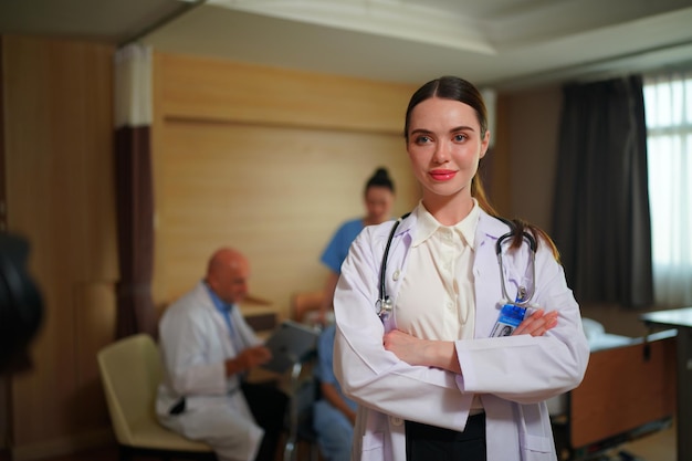 Nurse and doctor team ready for work day