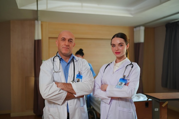 Nurse and doctor team ready for work day