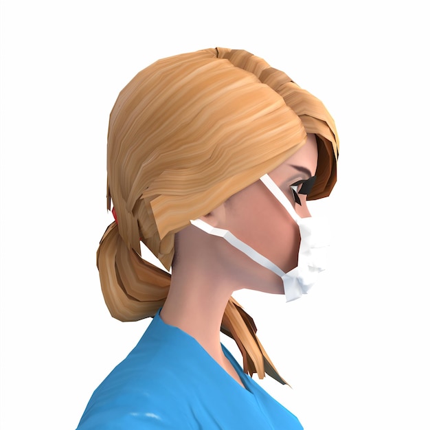 Nurse girl 3d modelling