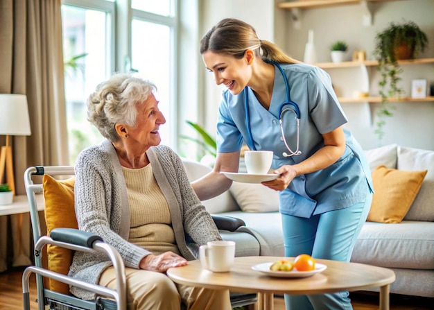 Photo a nurse in a hospital with a patient