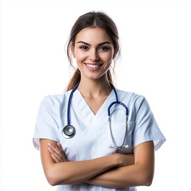 Nurse on White Background